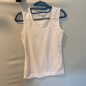 ESCADA WHITE MUSCLE TEE WITH SWAROVSKI CRYSTALS